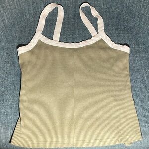 Women's Ribbed green Cami Top